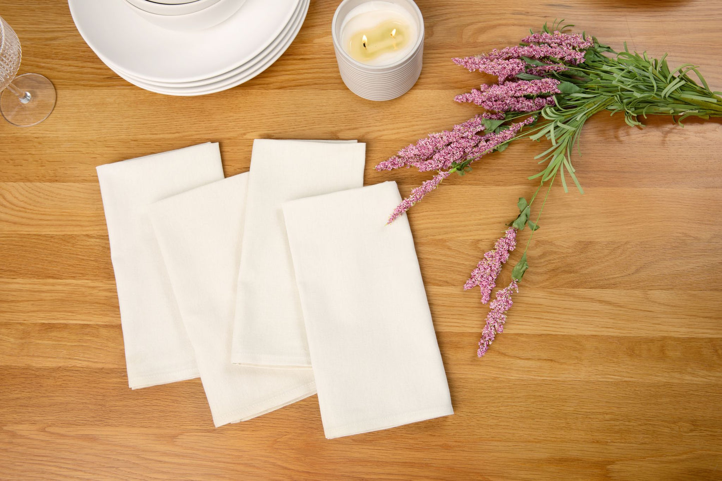 Organic Cotton Linen Napkins - Set of 4