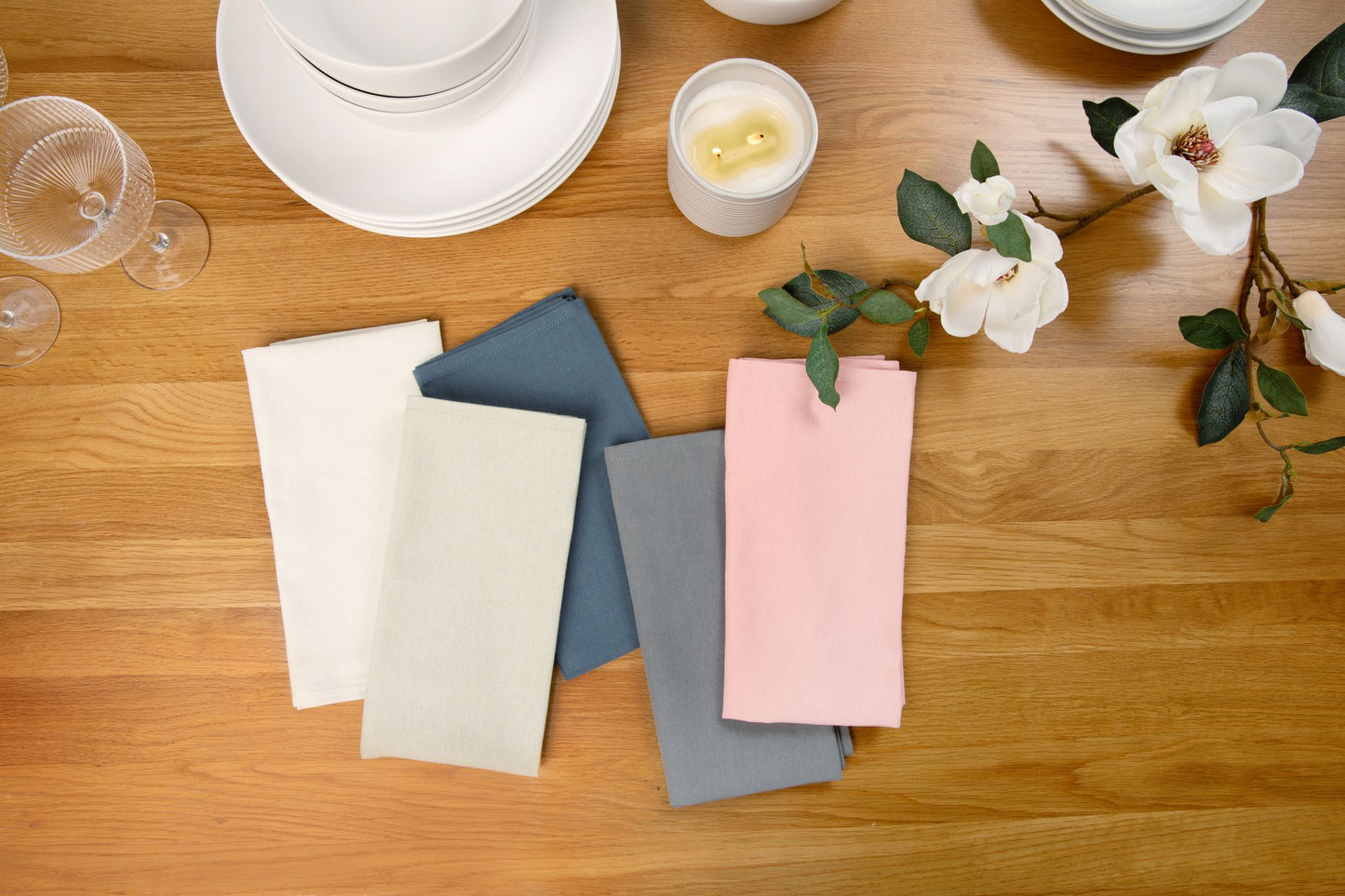 Organic Cotton Linen Napkins - Set of 4